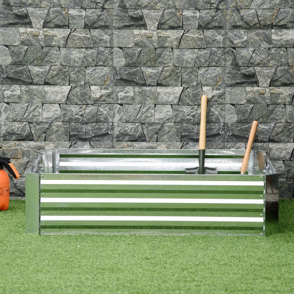Letto da giardino rialzato in acciaio ¨C zephmum ¨C 120x90x30 cm argento