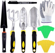 Set di attrezzi da giardinaggio e accessori 47 pezzi, acciaio inox con maniglia ergonomico in gomma