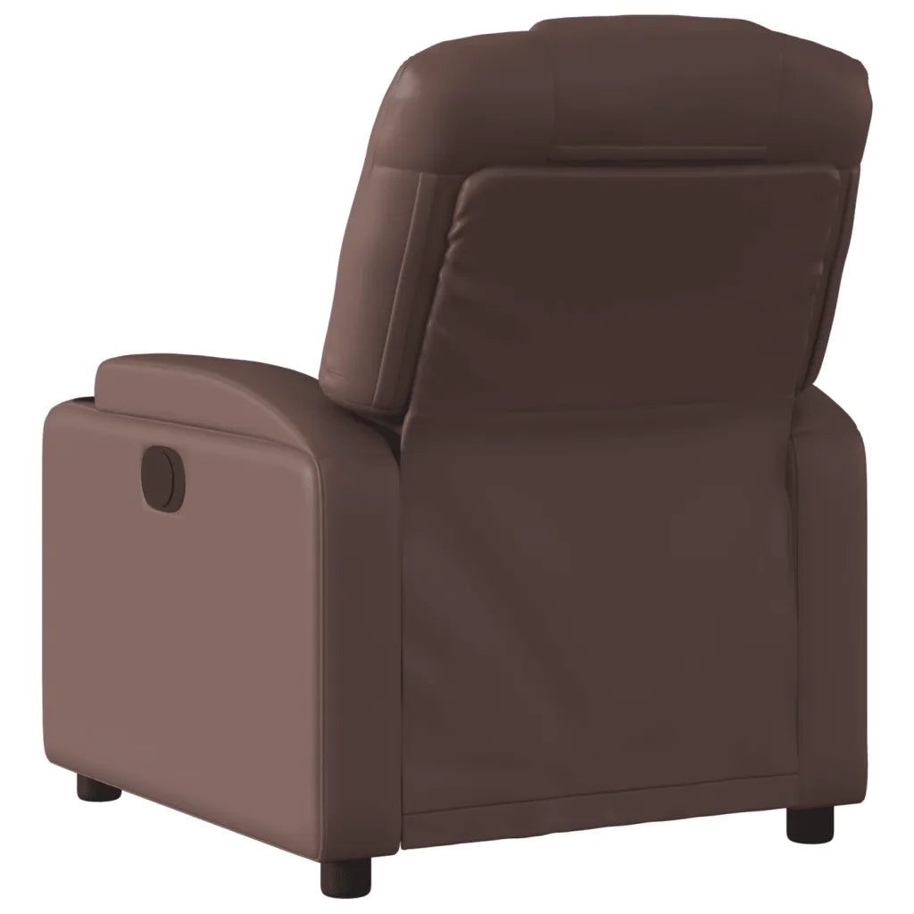 Poltrona Reclinabile Elettrica Marrone in Similpelle