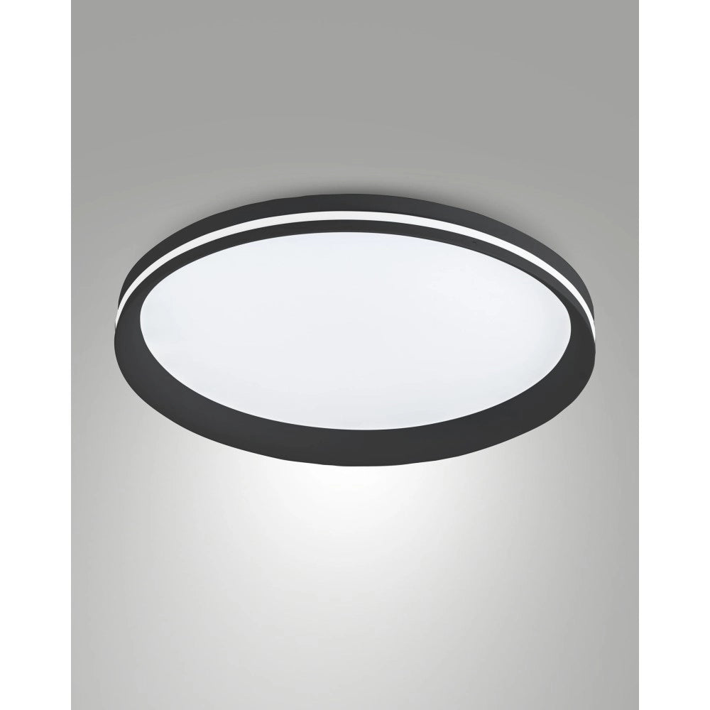 Isy - Applique da soffitto a LED in alluminio Fabas Luce - Led integrato 64W IP20 Nera