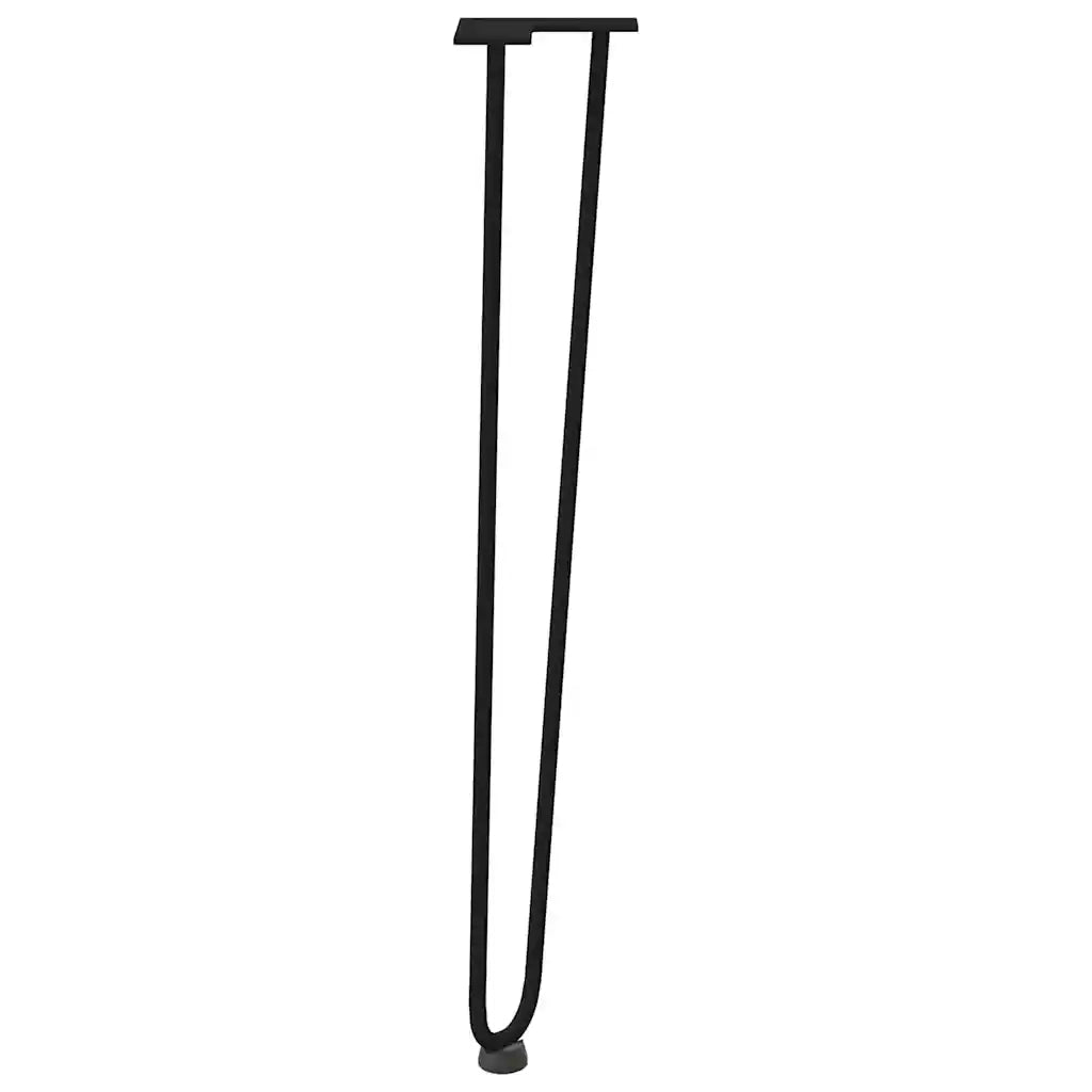 Gambe a forcina per tavoli consolle 4 pz Nero 72 cm Acciaio massiccio 4012424