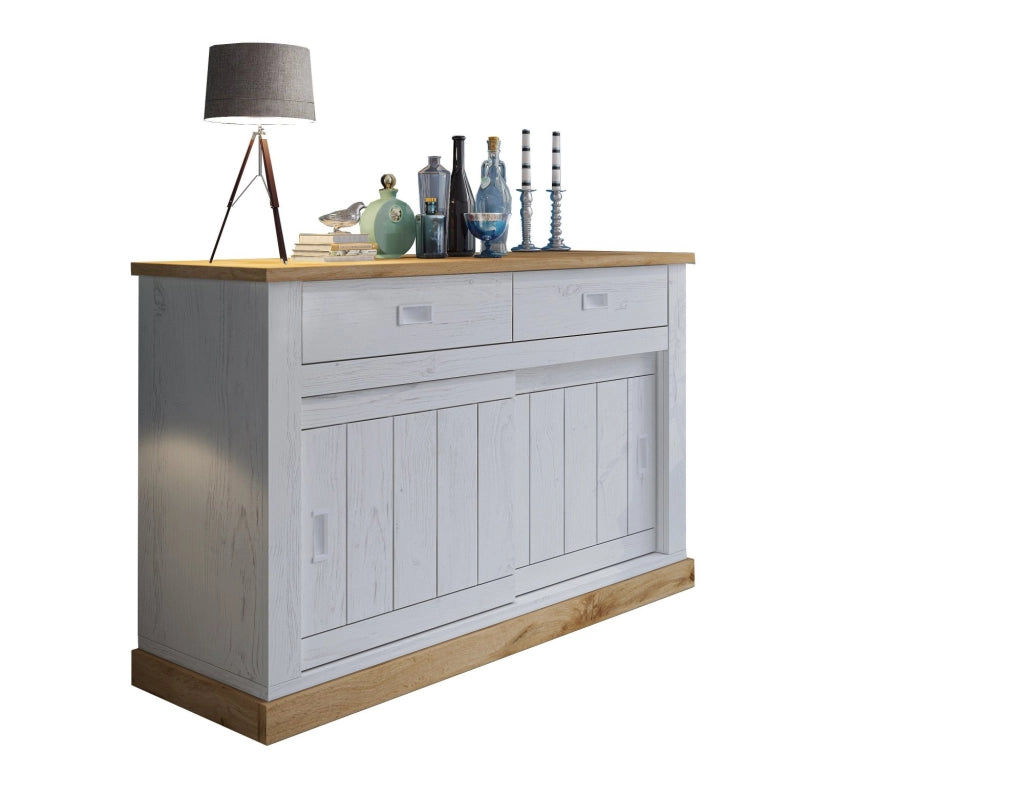 Madia Lupara, Credenza 2 Cassetti, 138x50x95h cm Bianco