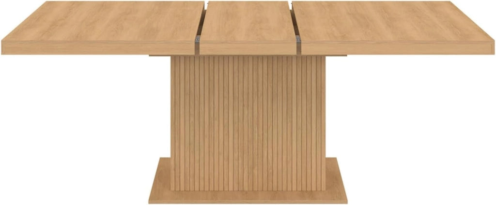 JULIETTE Tavolo da pranzo allungabile per 6-10 persone con doghe in legno e contenitore 160-200 cm