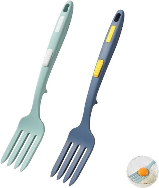 2 pezzi di forchette per tartine in silicone flessibili - forchette grandi miste - rivestimento antiaderente - resistente al calore - aiuti in cucina e accessori da cucina - blu scuro