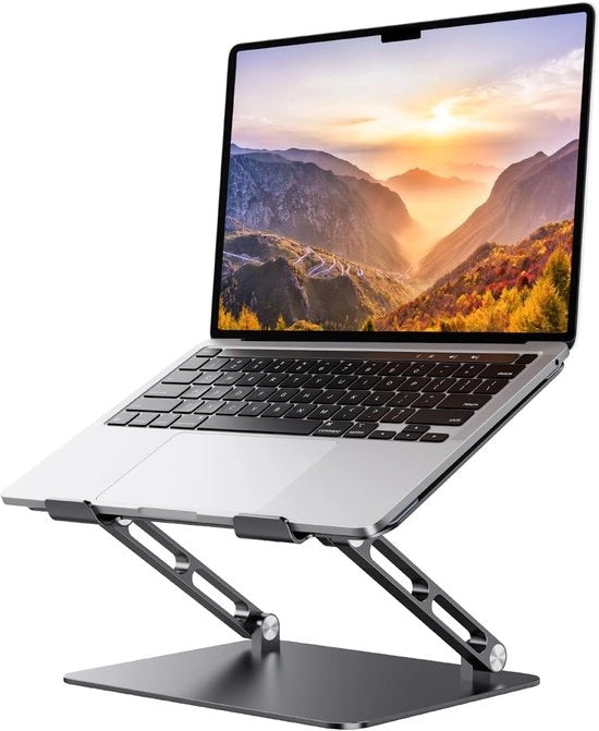 Stand per Laptop in Alluminio Regolabile - Elevatore Ergonomico per Tablet e Laptop da 10 a 17,3 pollici