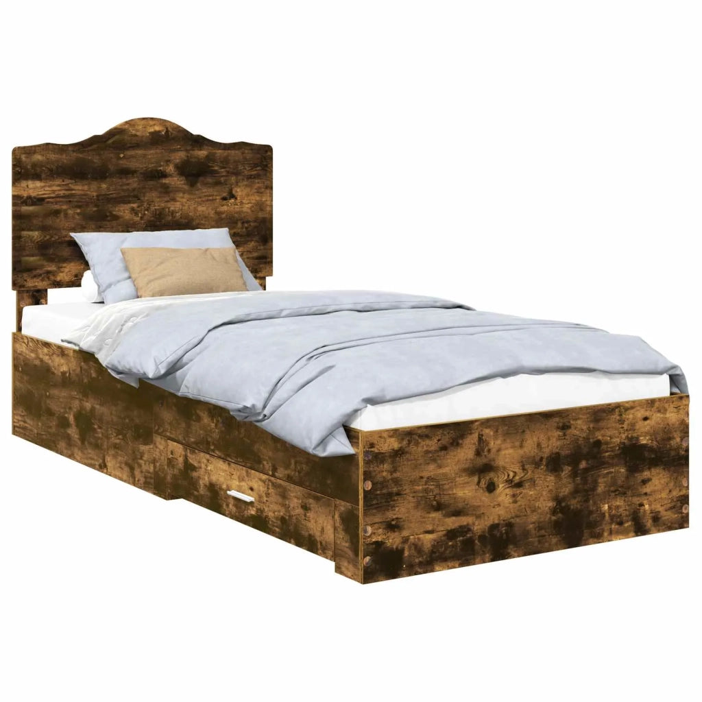 Struttura del letto Rovere fumé 70 x 190 cm Legno multistrato