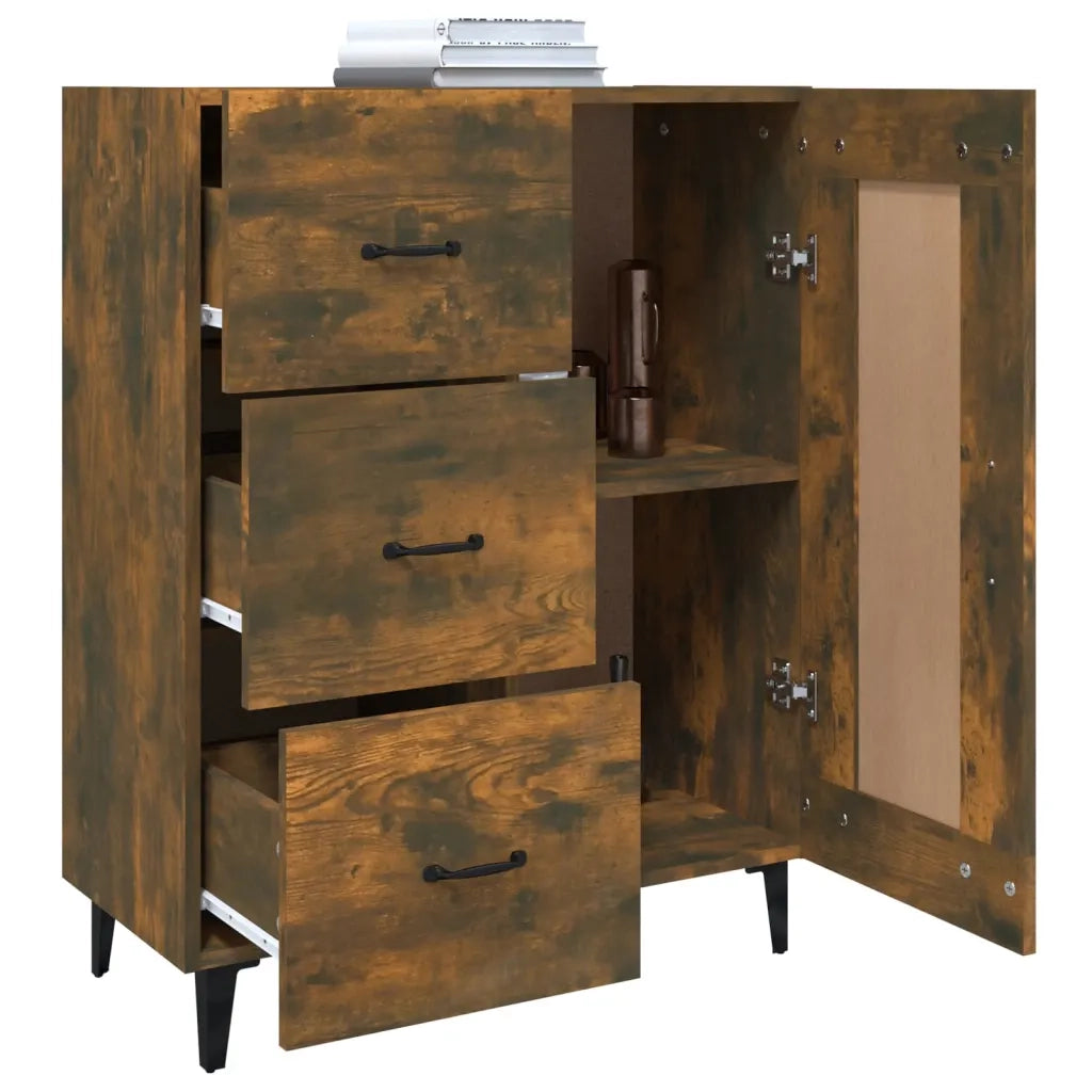 Credenza | Madia | Buffet da pranzo | Armadio da pranzo Rovere Fumo 69,5x34x90 cm in Legno Multistrato