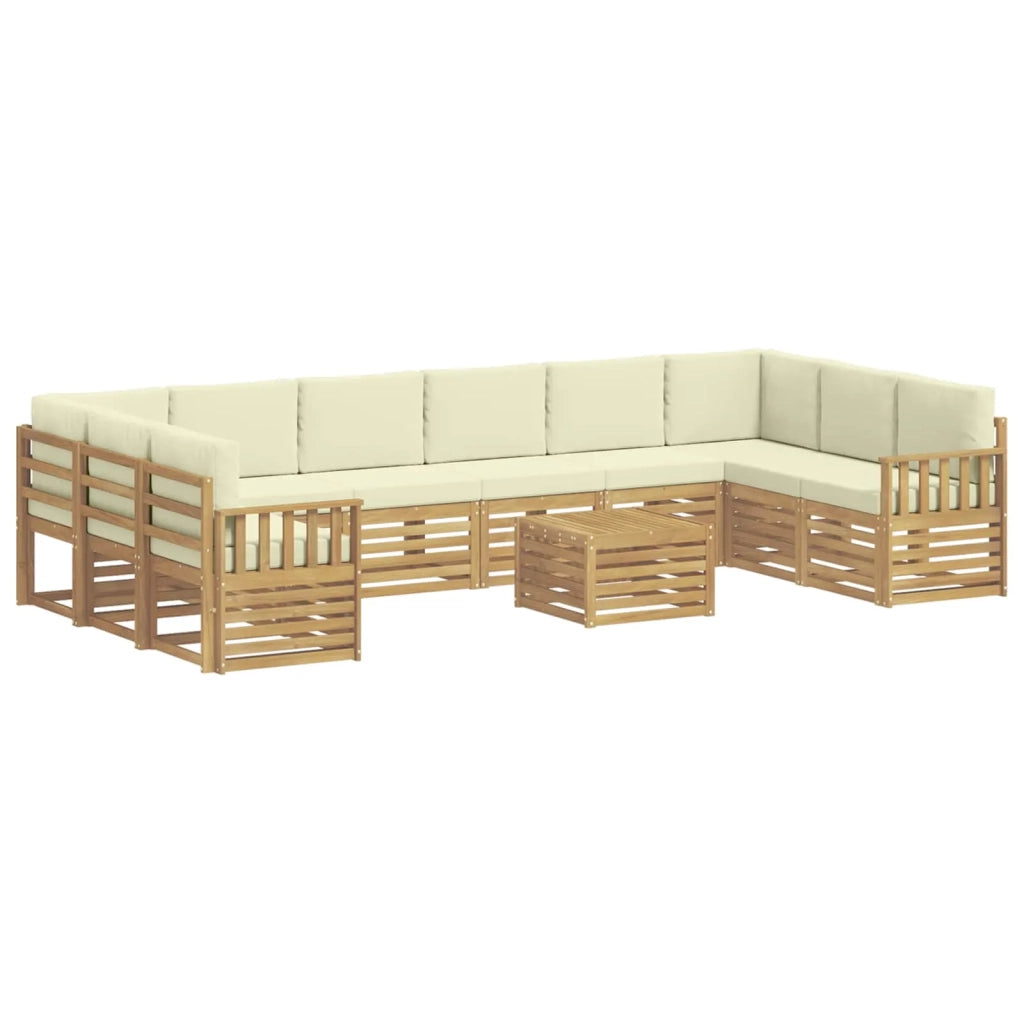 Set di divani da esterno 8 pcs Bianco e Crema 59 x 59 x 37 cm 3392615