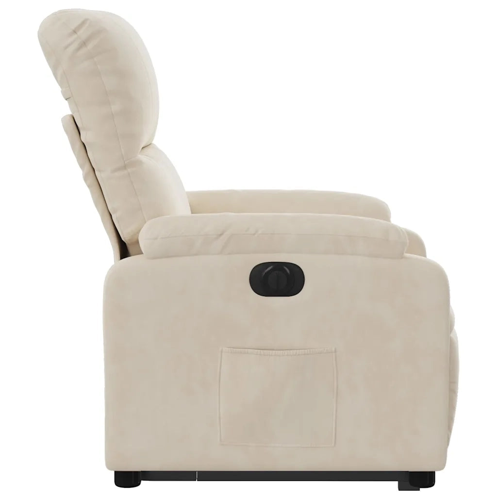 Poltrona Alzapersona Reclinabile Elettrica Beige in Microfibra 3204948