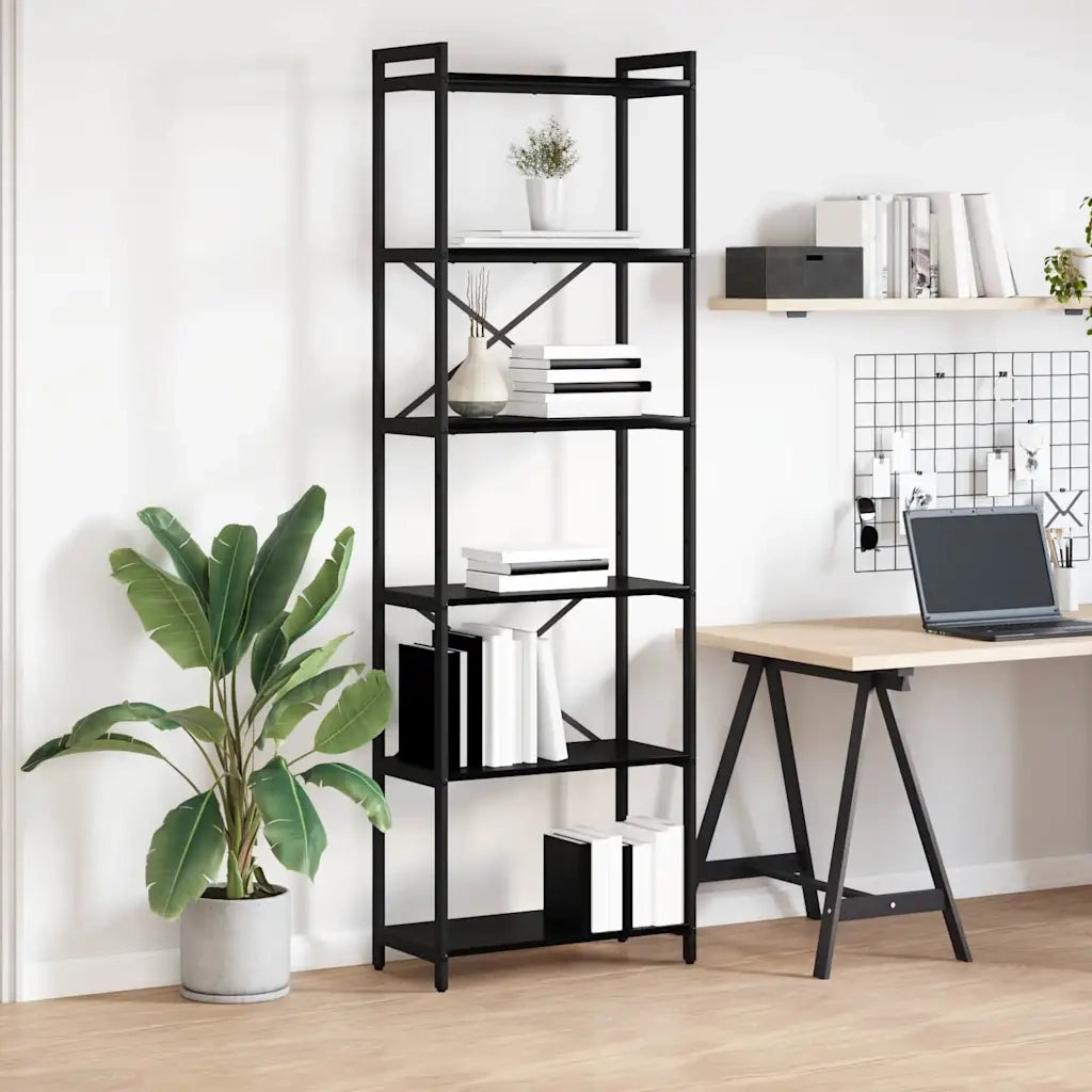 Libreria 60 x 30 x 189,5 cm Legno ingegnerizzato Rovere Nero 868377