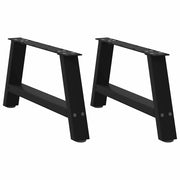 Set di 2 gambe robuste per tavolino da caffè a forma di A 70 x 30 x 31 cm con piedini regolabili stile moderno acciaio nero 02_0057104