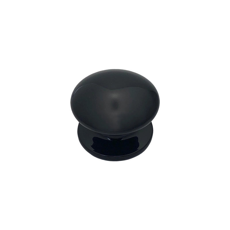 Pomolo fisso per porta SAGUATTI 873/80QB in alluminio nero lucido