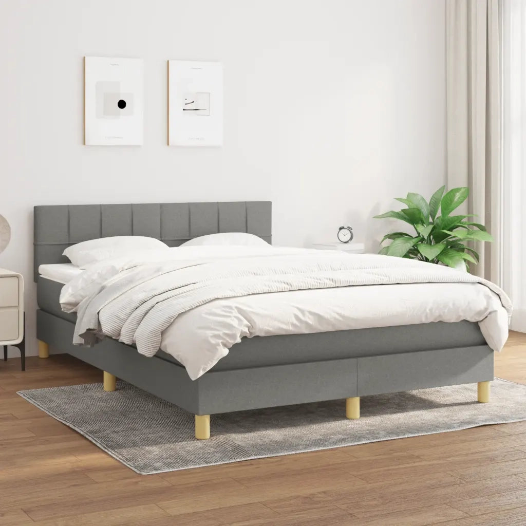 Giroletto a Molle con Materasso Grigio Scuro 140x200cm Tessutocod mxl 75561