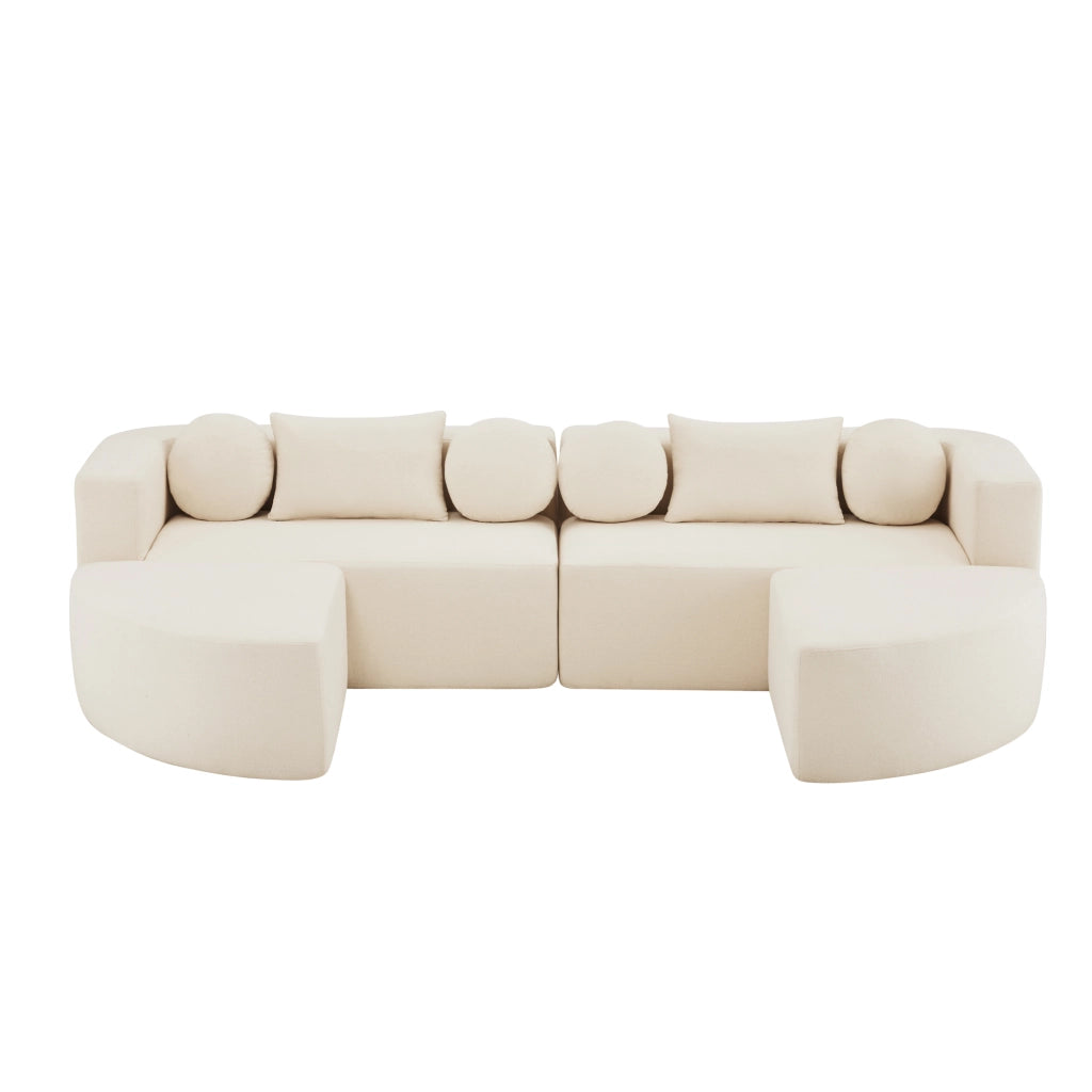 Divano Letto Modulare ¨C Xylo ¨C Chenille Beige, 292x165x68 cm