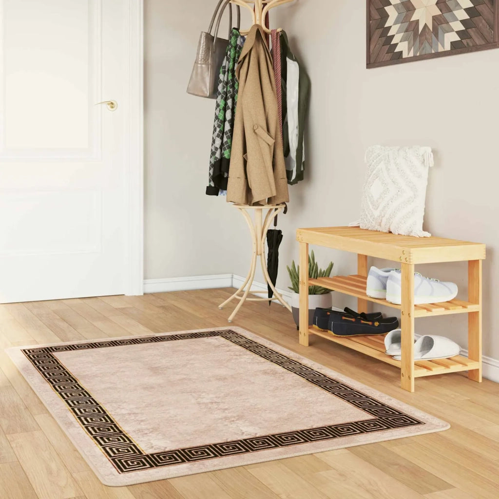 Runner Tappeto MARSA Nero 100 x 200 cm Poliestere e PVC
