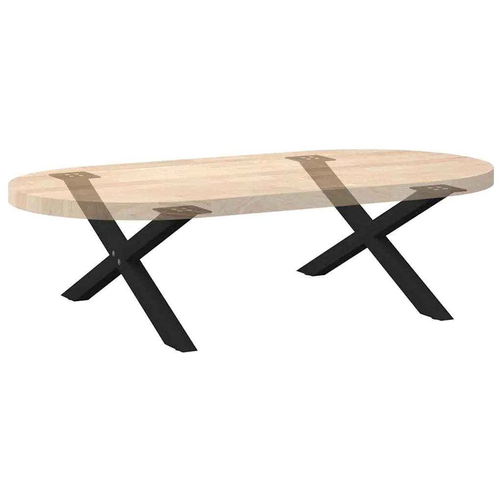 Gambe per Tavolino da Caffè a Forma di X 2 pz Nere 70x(30-31) cm Acciaio 4012884