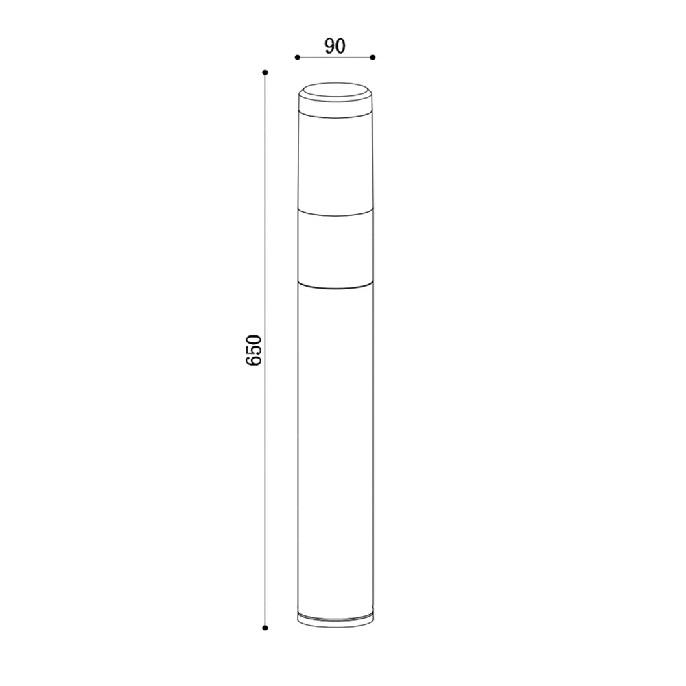 Lampione Per Esterno Moderno Alluminio Nero Luce 8W Ip54
