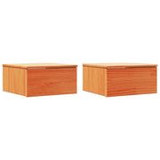 Set di 2 Comodini | Armadio da Notte | Mobiletto da notte con cassetto Marrone cerato 37 x 35 x 18,5 cm