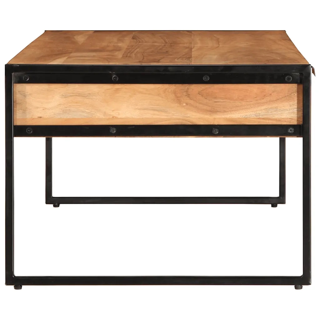 Tavolino da Salotto 110x55x40 cm in Legno Massello di Acacia