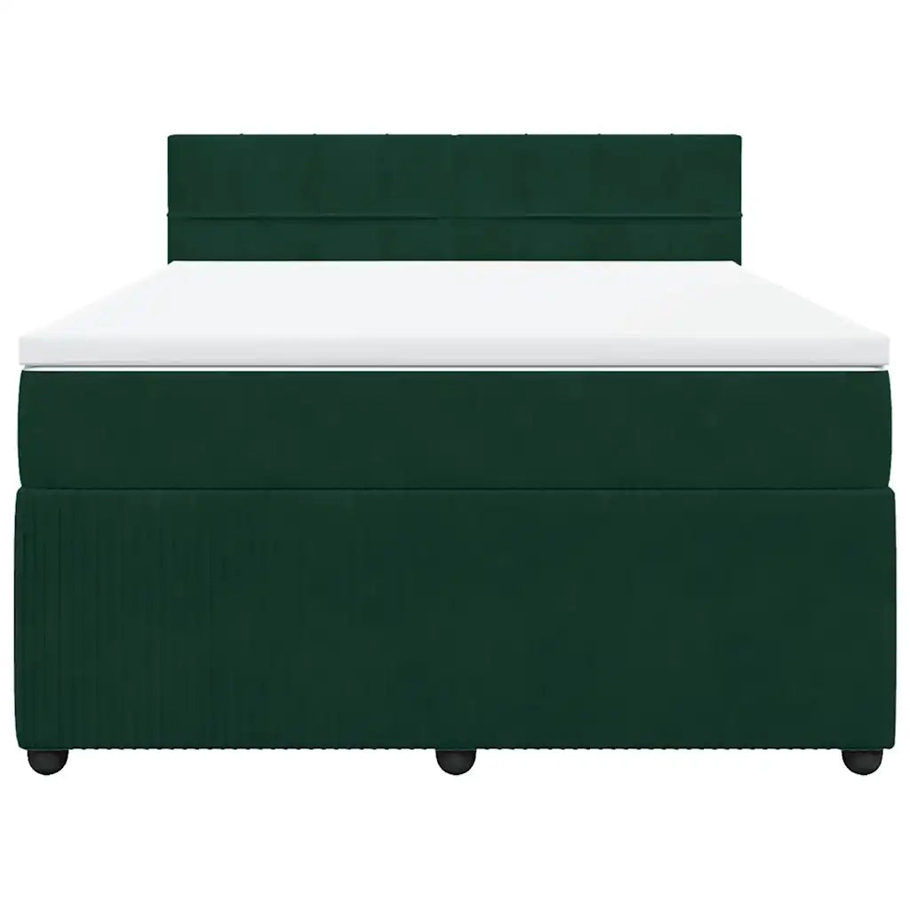 Giroletto a Molle con Materasso Verde Scuro 160x200 cm Velluto 3287785