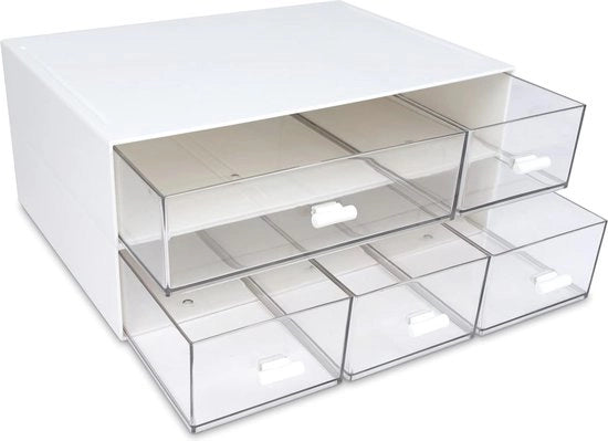Organizzatore per scrivania con 5 ripiani e progetto ripiegabile per archiviazione ufficio e domestica
