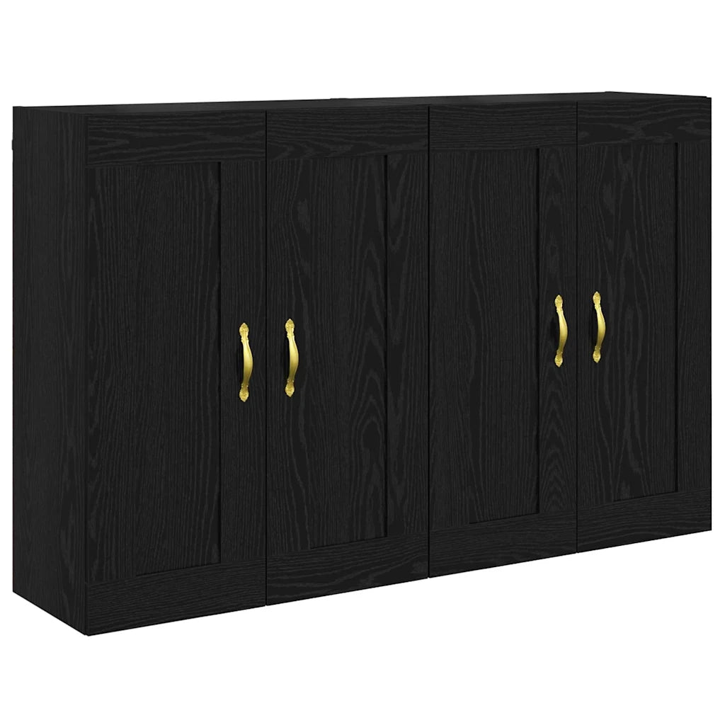 Mobile a muro 2 pcs Rovere Nero 69,5 x 34 x 90 cm 3402691