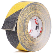 Trade Shop - Nastro Antiscivolo Alta Resistenza Sicurezza Antiattrito Battistrada 2,5cmx5mt Nero/giallo -
