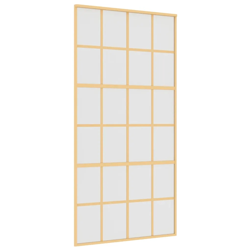 Porta Scorrevole Oro 102,5x205 Vetro Smerigliato ESG Alluminio 155177