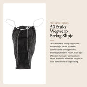 Slip per uso unico 50 pezzi - Indumento da getto - Tessuto non tessuto - Nero - Respirante - Adatto per Spa/Massage - Indumento da getto unico