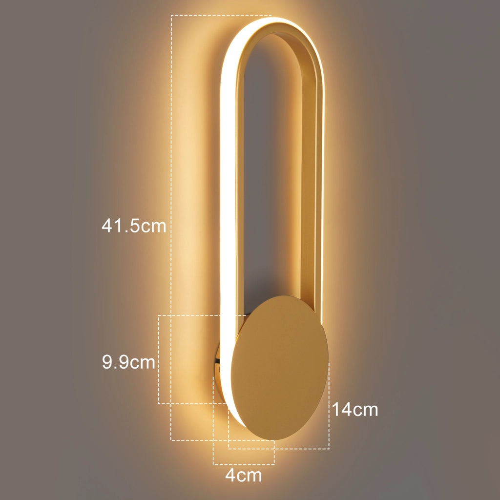 ZMH Applique LED moderna 12W 41cm bianco caldo 3000K oro minimalista