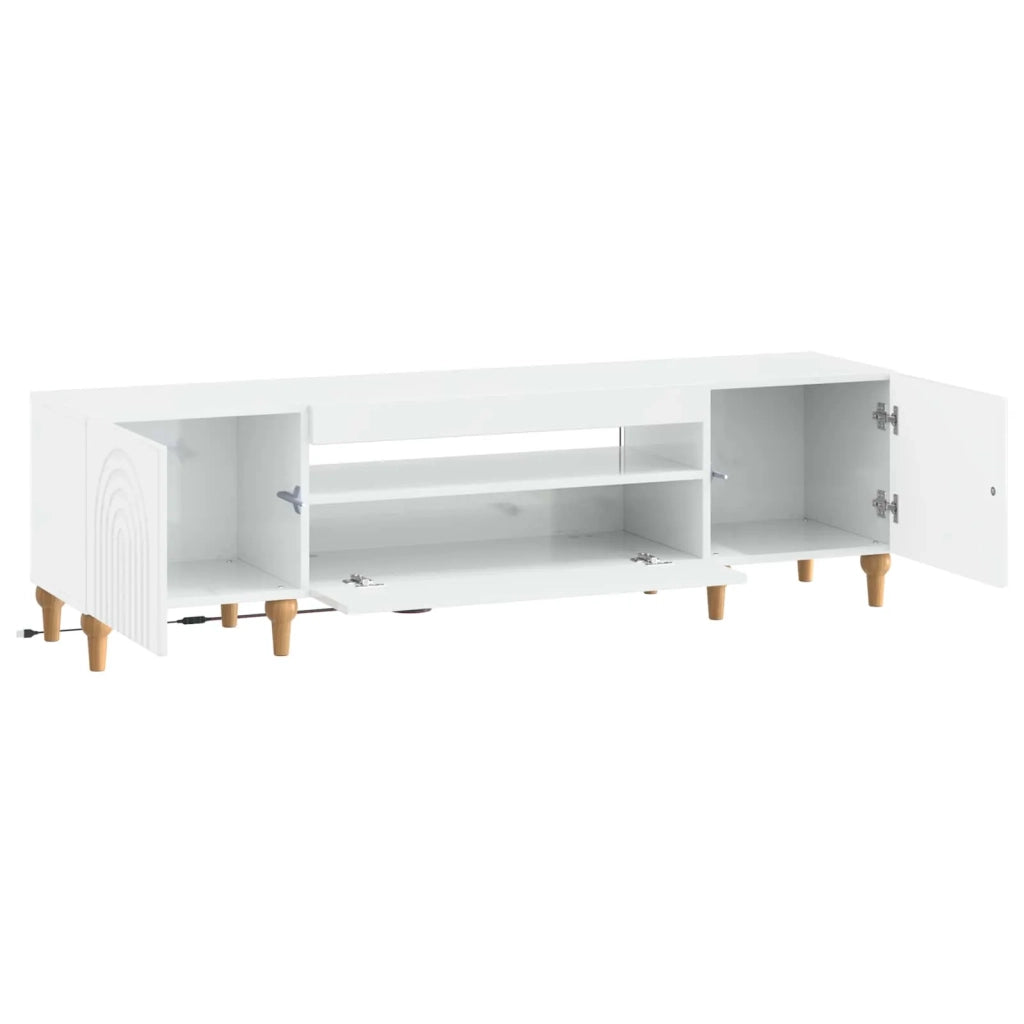 Mobile TV LED Bianco Lucido Legno ingegnerizzato 896249
