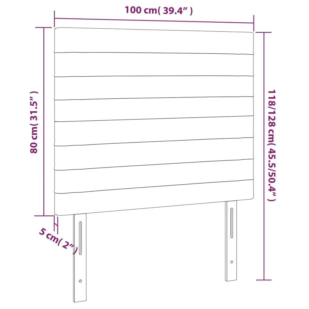 Testiera-Testata Decorativa Grigio Scuro 100x5x118/128 cm Velluto 467644