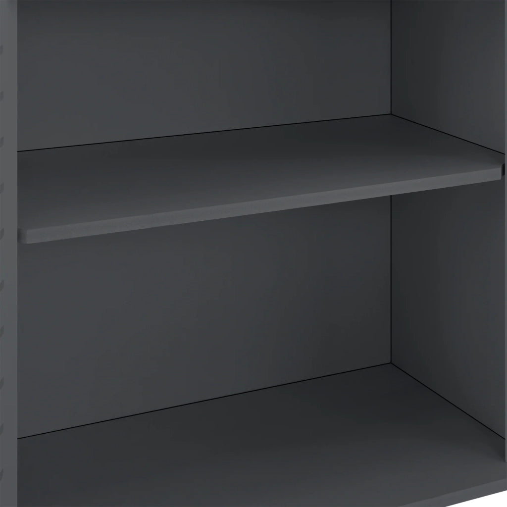 Mobiletto da bagno di design con ripiani mobile contenitore a 2 ante legno composito 62 x 45 x 25 cm grigio scuro 03_0005833