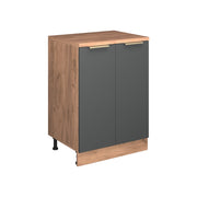 Mobile per mansarda Rion Antracite-oro/Rovere dorato 60 x 83.8 cm senza inclinazione con 2 ante Vicco