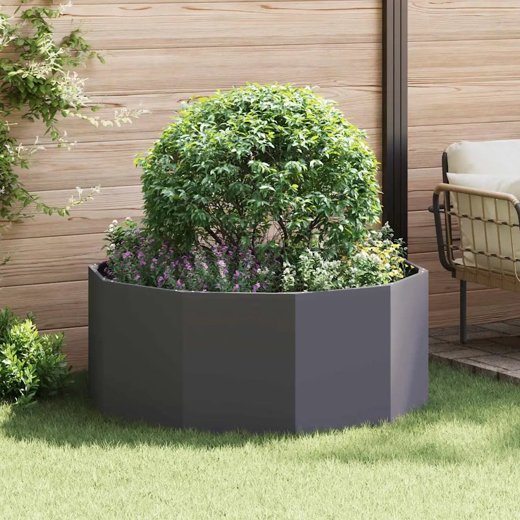 Fioriera-Vaso da Esterno-Contenitore per Piante Nero 120 x 120 x 50 cm Acciaio