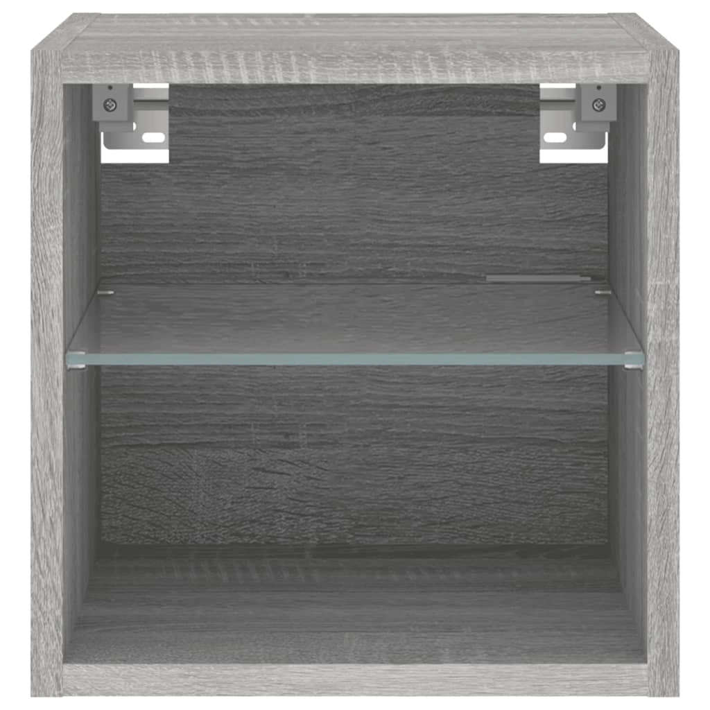 Mobile TV multimediale da parete mensola TV credenza mobile TV sala da pranzo soggiorno camera da letto e luci LED 2 pezzi Sonoma 30 x 28,5 x 30 cm grigio 02_0029147