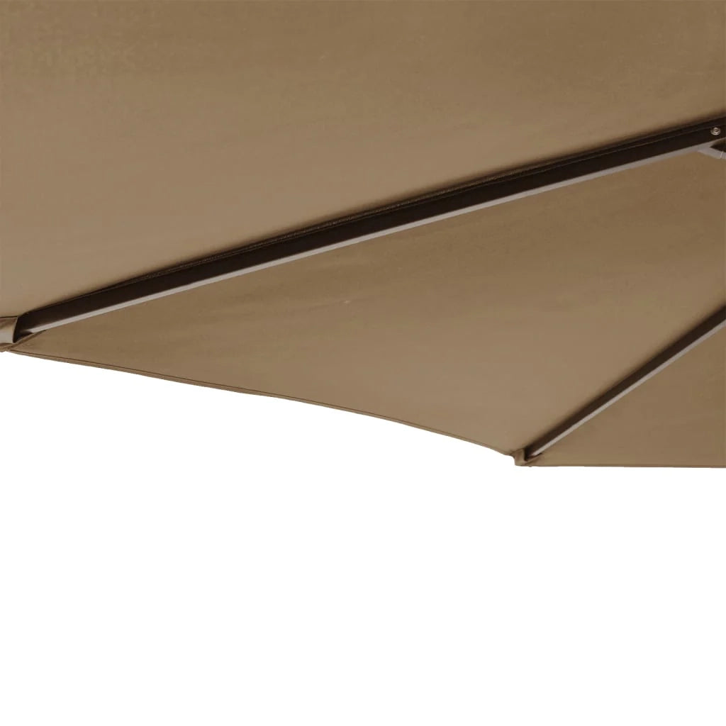 Ombrellone da giardino inclinabile con manovella 225 x 225 x 212 cm poliestere color tortora 02_0056368