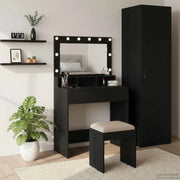 Tavolo da Trucco con lo scaffale Rovere Nero 75,5 x 41 x 135 cm 865110