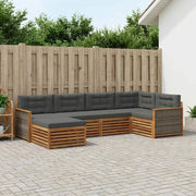Set di divani da esterno con cuscino 6 pcs Naturale e Antracite