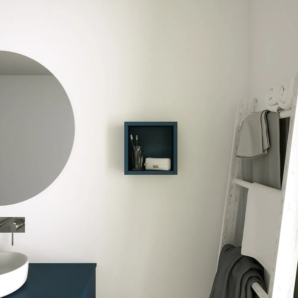 Pensile bagno sospeso a giorno 25x25cm color blu zaffiro | Ardenne