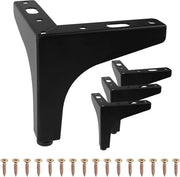 Piedini per mobili in metallo 10 cm - set da 4 per divano, tavolo TV e salotto - nero