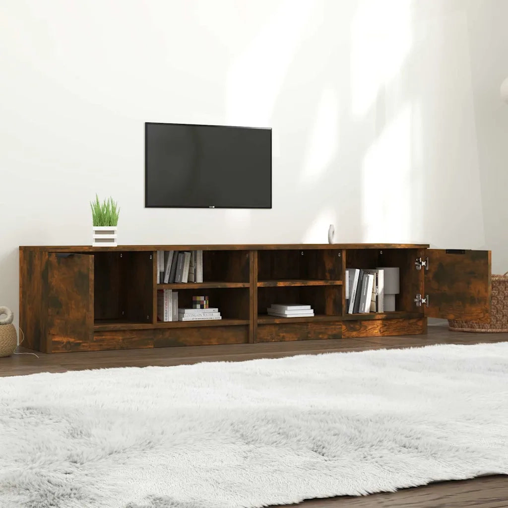 Mobili TV 2 pz Rovere Fumo 80x35x36,5 cm in Legno Multistrato 817118