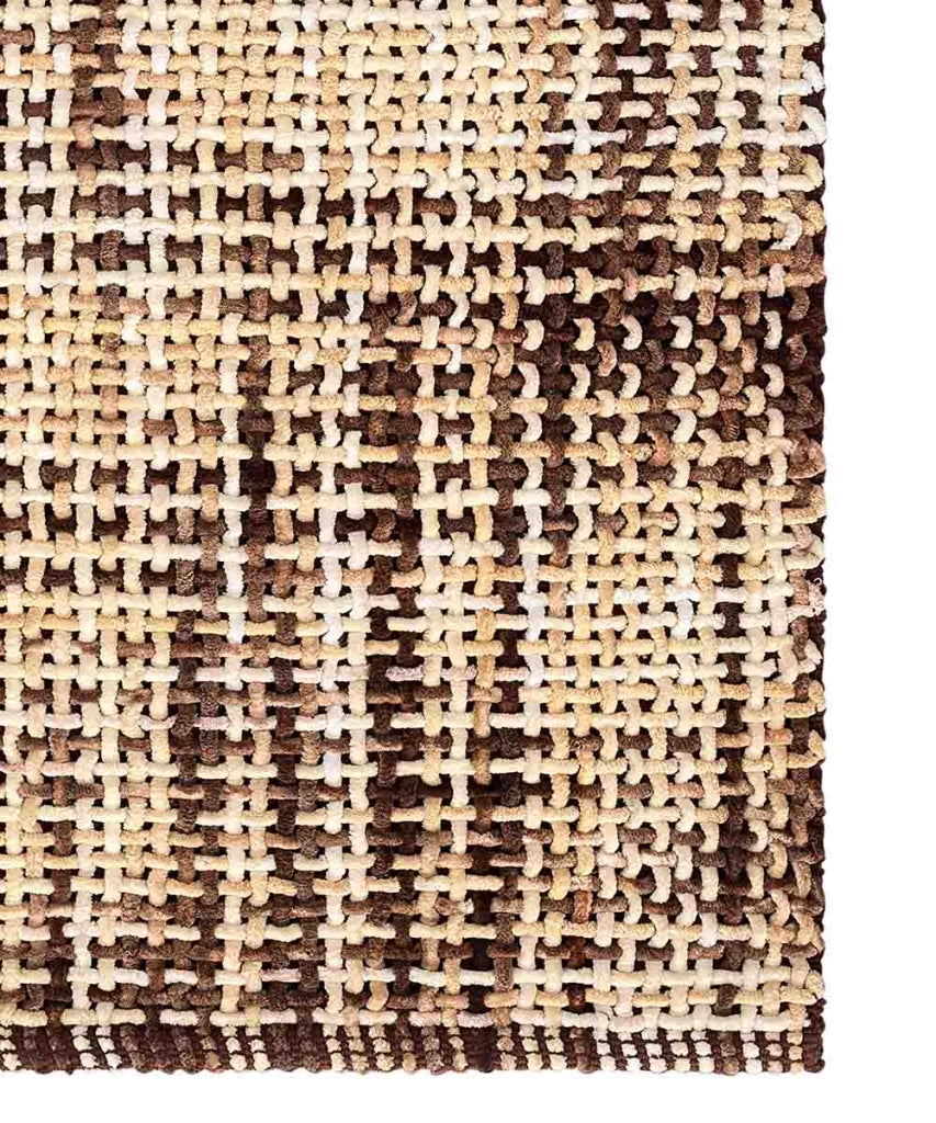 Parure tappeti bagno CRAZY MARRONE (1 pz cm.45x75 + 2 pz cm.40x45) in micorfibra misto cotone, morbidi antiscivolo lavabili in lavatrice, tappetini lavello sanitari