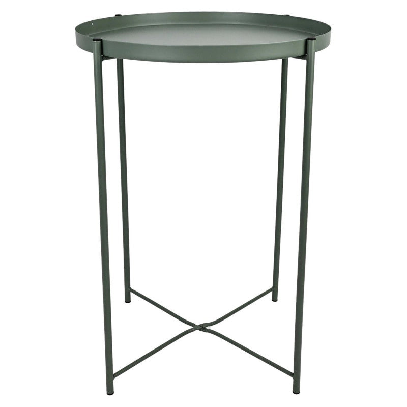 Set di 4 Tavolini Frosty Verde Scuro Opaco ø37xh50 Cm
