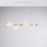 Lampadario Contemporaneo Adrian Metallo Bianco Cromo 6 Luci E14