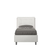 Letto Singolo 80x210 cm con Rete e Contenitore Annalisa Bianco