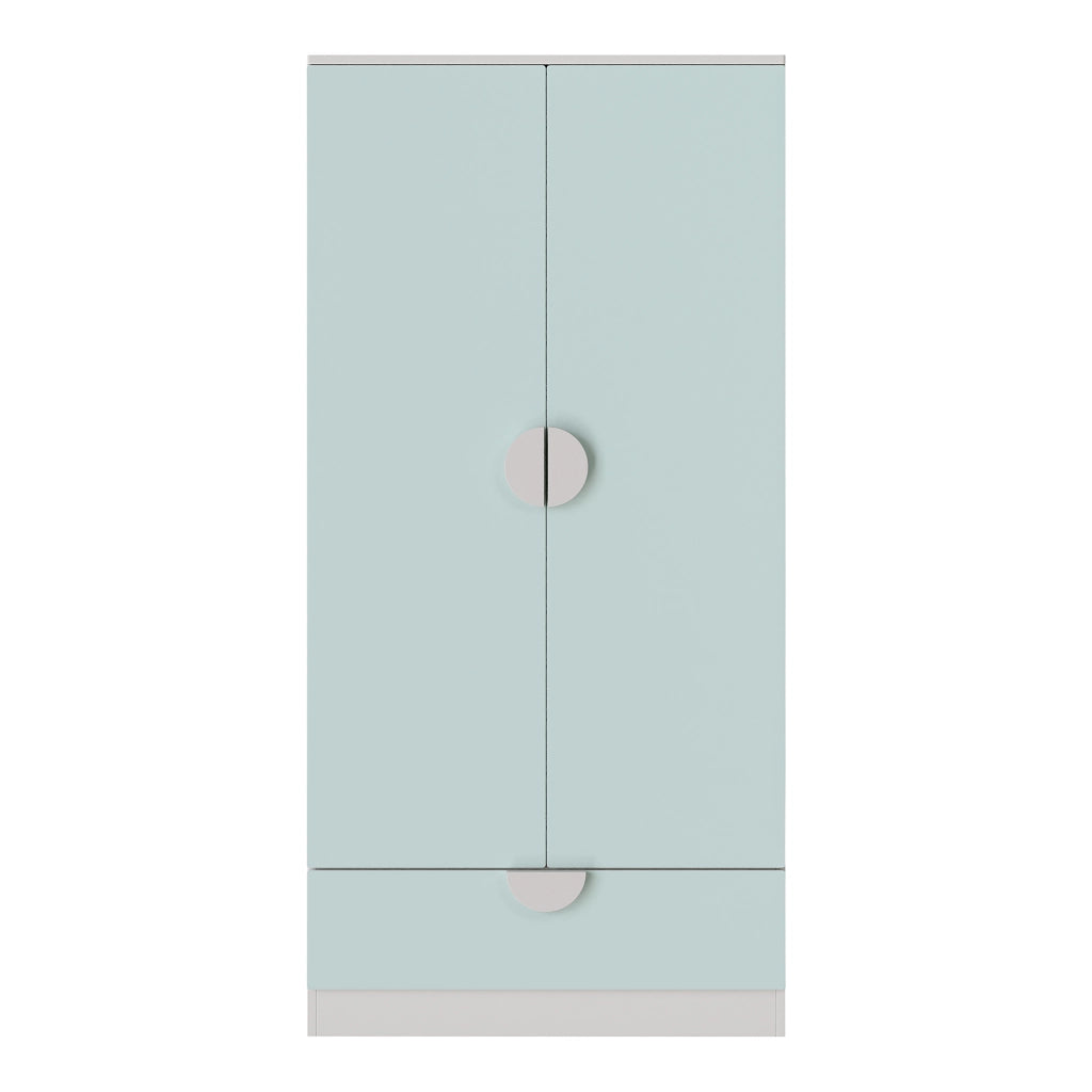 Armadietto Sandnes per Bambini con Appendiabiti e Cassetto 123x60x40 cm Menta Verde [en.casa]