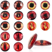 Occhi in Vetro 25mm Rosso - 20 Pezzi - Occhi di Sicurezza - Progetti Artigianali a Mano - Materiale in Vetro - Sostenibile - Occhi di Cera