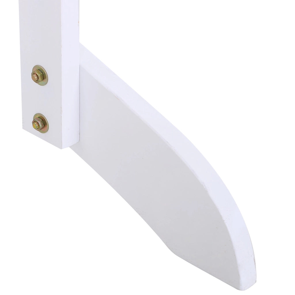 EasyComfort Sedia da Giardino Adirondack in Legno Bianco, Con Porta Bicchieri, Impermeabile e Anti-Muffa, 97x72.5x93cm