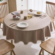 Tavolo coprente a rullo 160 cm senza pieghe con bordo - coprente per tavolo impermeabile per cucina e giardino in lino - beige - per festa e ristorante Tavolo coprente